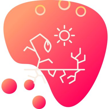 Kuraklık web simgesi, vektör illüstrasyonu, beyaz arkaplanda izole edilmiş küresel ısınma işareti 