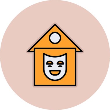 Tiyatro Web simgesi, vektör illüstrasyonu