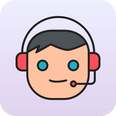 Çağrı Merkezi, operatör simgesi vektör çizimi