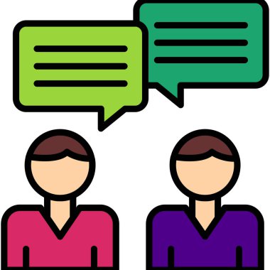 converstation simgesi, vektör illüstrasyonu basit tasarım