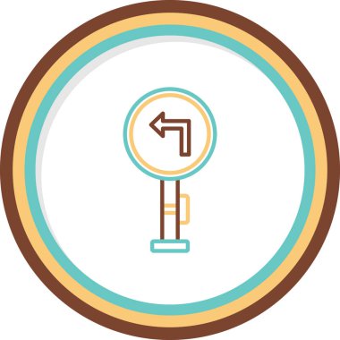 Modern Sola Dön simgesinin vektör illüstrasyonu         