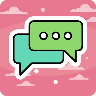 Sohbet baloncukları simgesi, vektör illüstrasyonu basit tasarım