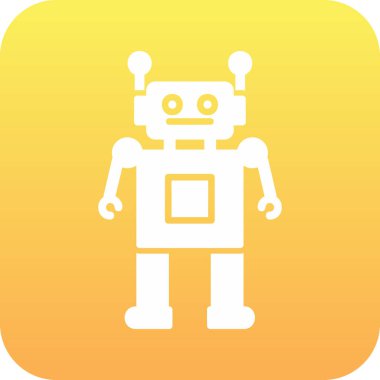 robot. Web simgesi basit illüstrasyon 