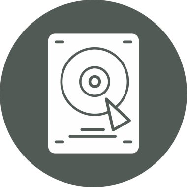 Sabit disk simgesi, vektör illüstrasyonu basit tasarım