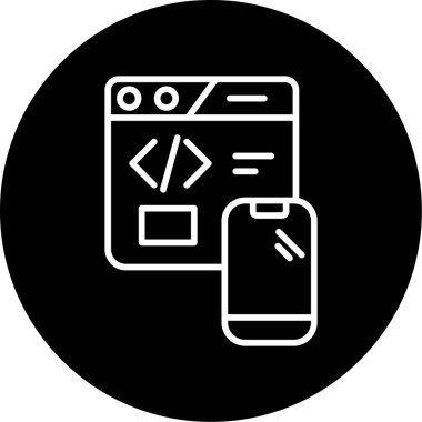 Tepkili web tasarım simgesi, vektör illüstrasyonu basit tasarım