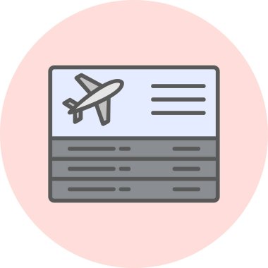 Seyahat ikonunun vektör illüstrasyonu. Ayrılışlar                   