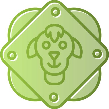 Keçi hayvan simgesi, vektör illüstrasyonu