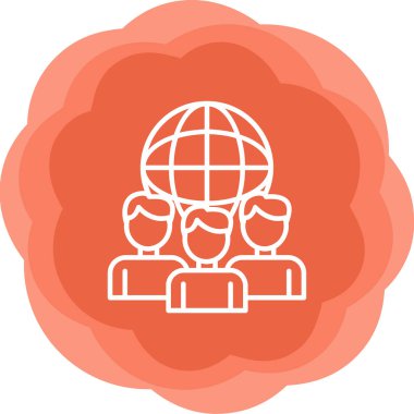 Uluslararası ilişkiler simgesi, vektör illüstrasyonu basit tasarım