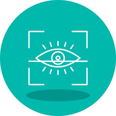 Göz Tarama Ağı simgesi, vektör illüstrasyonu. Tarama çerçevesi vektör ana hatları işaretli dijital göz