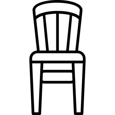 sandalye basit simgesi, vektör çizim