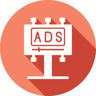 Reklam panosu simgesi, vektör illüstrasyonu basit tasarım