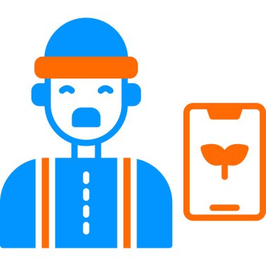 Erkek çiftçi simgesi, vektör illüstrasyonu basit tasarım