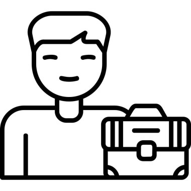 İş Bulma Basit Simgesi, Vektör İllüstrasyonu