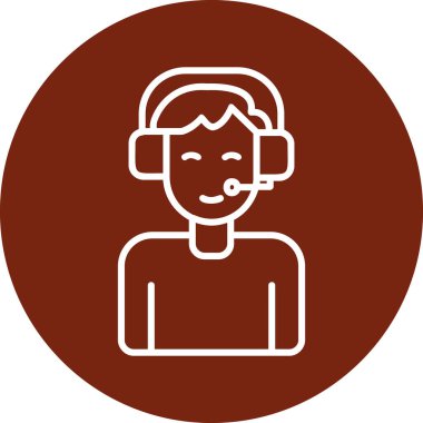 Müşteri desteği. Web simgesi vektör illüstrasyonu