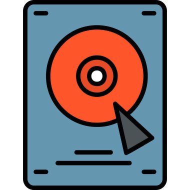 Sabit disk simgesi, vektör illüstrasyonu basit tasarım