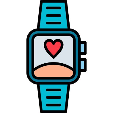 smartwatch simgesi, vektör illüstrasyonu 