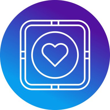 Kalp yassı simgesi, vektör illüstrasyonu