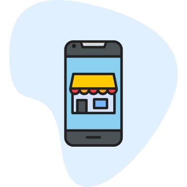 Akıllı telefon web simgesi, vektör illüstrasyonunda çevrimiçi rezervasyon