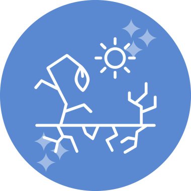 Kuraklık web simgesi, vektör illüstrasyonu, beyaz arkaplanda izole edilmiş küresel ısınma işareti 