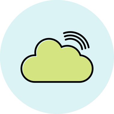 Rss Bulut simgesi, vektör illüstrasyonu basit tasarım