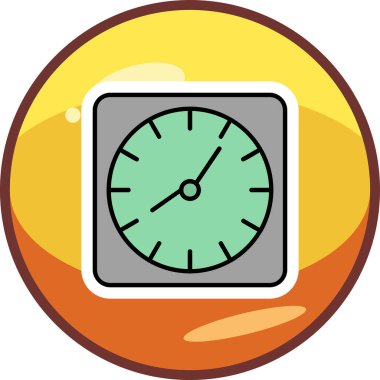 Duvar saati. Web simgesi basit illüstrasyon