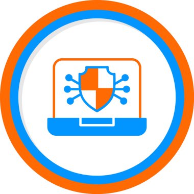 Kalkanlı veri koruma simgesi, vektör illüstrasyonu basit tasarım