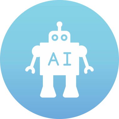 Ai Robot Web simgesi, vektör illüstrasyonu 