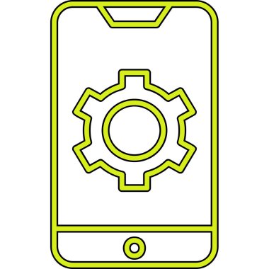 Mobil Ayarlar web simgesi, vektör illüstrasyonu 