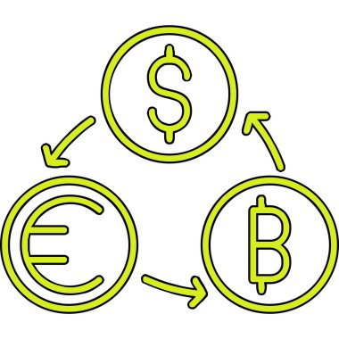 para birimi değişim simgesi ana hat biçiminde 