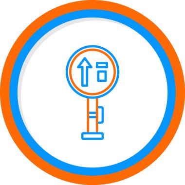 Yol işareti simgesi. Web illüstrasyonu