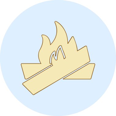 şenlik ateşi simgesi, ağ basit illüstrasyon