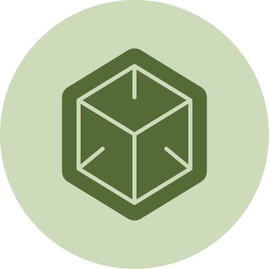 Bir Küp simgesinin vektör illüstrasyonu 