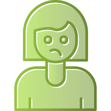 meh kadın simge vektör illüstrasyonuyla karşı karşıya