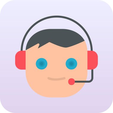 Çağrı Merkezi, operatör simgesi vektör çizimi