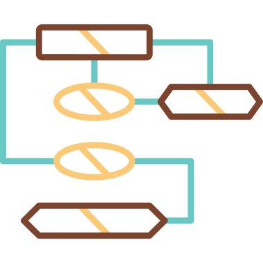 İş diyagramı simgesi. Ağ şeması simgesi. Veritabanı sembolü, vektör illüstrasyonu
