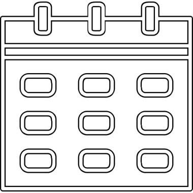 Takvim simgesi, vektör illüstrasyonu basit tasarım