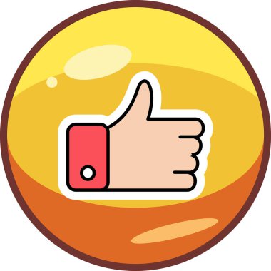 Baş parmak işareti. Basit resimleme