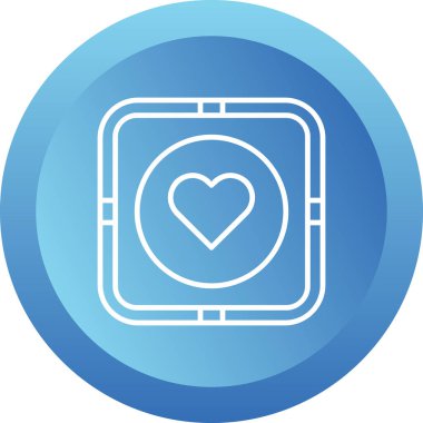 Kalp yassı simgesi, vektör illüstrasyonu