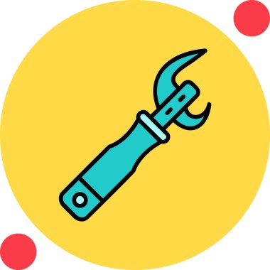 Konserve açacağı. Web simgesi basit illüstrasyon             