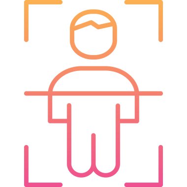 Vücut Tarama Web simgesi, vektör illüstrasyonu