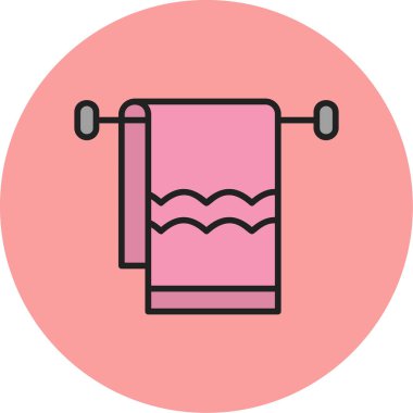 Havlu ağ simgesi, vektör illüstrasyonu 