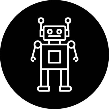 robot. Web simgesi basit illüstrasyon 