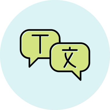 Çevirmen konuşma baloncukları. vektör illüstrasyonu