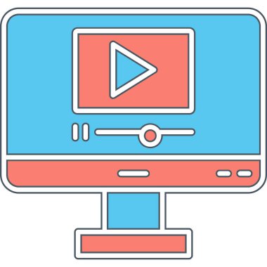 video. Web simgesi basit illüstrasyon 