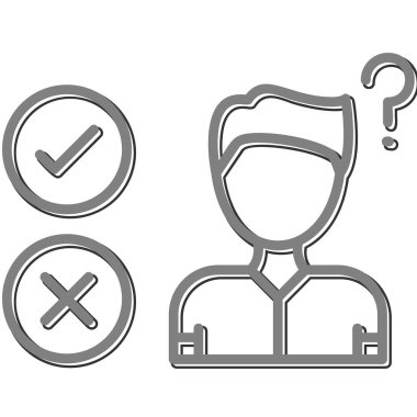 Quiz web simgesi, vektör illüstrasyonu