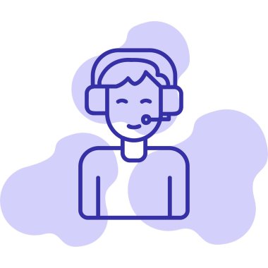 çağrı merkezi operatör simgesi illüstrasyonu 