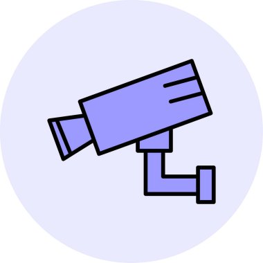 Bir CCTV kamerasının vektör simgesi, illüstrasyon  