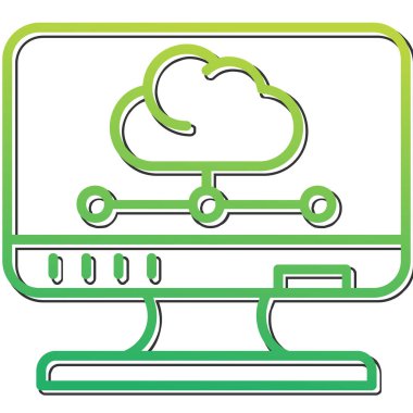 bulut hesaplama web simgesi vektör illüstrasyonu 