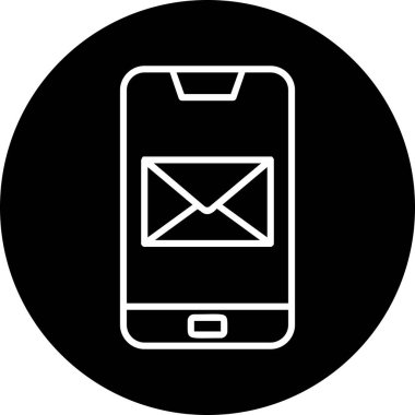 Telefon mesajı simge vektör çizim