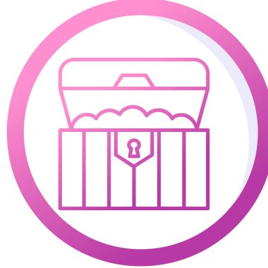 hazine sandığı simge vektör çizim 